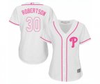 Women's Philadelphia Phillies #30 David Robertson Authentic White Fashion Cool Base Baseball Jersey