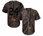 St. Louis Cardinals #24 Whitey Herzog Authentic Camo Realtree Collection Flex Base Baseball Jersey