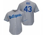 Los Angeles Dodgers Edwin Rios Replica Grey Road Cool Base Baseball Player Jersey