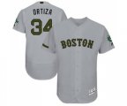 Boston Red Sox #34 David Ortiz Grey Flexbase Authentic Collection Baseball Jersey