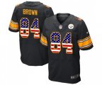 Pittsburgh Steelers #84 Antonio Brown Elite Black Home USA Flag Fashion Football Jersey