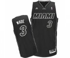 Miami Heat #3 Dwyane Wade Swingman Black White Basketball Jersey