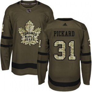 Toronto Maple Leafs #31 Calvin Pickard Authentic Green Salute to Service NHL Jersey