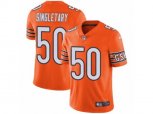 Chicago Bears #50 Mike Singletary Vapor Untouchable Limited Orange Rush NFL Jersey