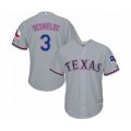 Texas Rangers #3 Delino DeShields Jr. Authentic Grey Road Cool Base Baseball Player Jersey