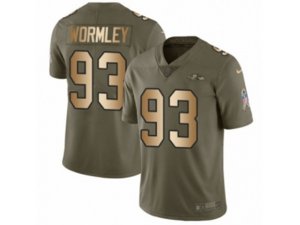 Baltimore Ravens #93 Chris Wormley Limited Olive Gold Salute to Service NFL Jersey