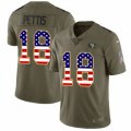 San Francisco 49ers #18 Dante Pettis Limited Olive USA Flag 2017 Salute to Service NFL Jersey