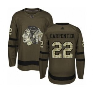 Chicago Blackhawks #22 Ryan Carpenter Authentic Green Salute to Service Hockey Jersey