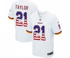 Washington Redskins #21 Sean Taylor Elite White Road USA Flag Fashion Football Jersey