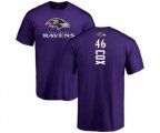 Baltimore Ravens #46 Morgan Cox Purple Backer T-Shirt