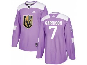 Vegas Golden Knights #7 Jason Garrison Purple Authentic Fights Cancer Stitched NHL Jersey
