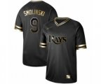 Tampa Bay Rays #9 Jake Smolinski Authentic Black Gold Fashion Baseball Jersey