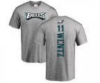 Philadelphia Eagles #11 Carson Wentz Ash Backer T-Shirt