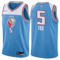 Sacramento Kings #5 De'Aaron Fox Swingman Blue NBA Jersey - City Edition