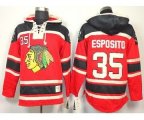 Chicago Blackhawks #35 Tony Esposito Red pullover hooded