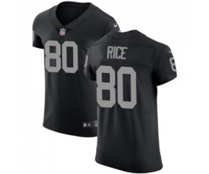 Oakland Raiders #80 Jerry Rice Black Team Color Vapor Untouchable Elite Player Football Jersey
