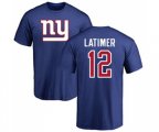 New York Giants #12 Cody Latimer Royal Blue Name & Number Logo T-Shirt