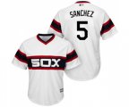 Chicago White Sox #5 Yolmer Sanchez Replica White 2013 Alternate Home Cool Base Baseball Jersey