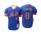 New York Mets #8 Gary Carter Authentic Blue 1983 Throwback Baseball Jersey