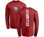 San Francisco 49ers #91 Arik Armstead Red Backer Long Sleeve T-Shirt