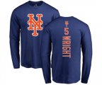 New York Mets #5 David Wright Replica Blue Baseball T-Shirt