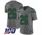 New York Jets #26 Le'Veon Bell Limited Gray Inverted Legend 100th Season NFL Jersey