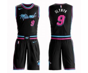 Miami Heat #9 Kelly Olynyk Swingman Black Basketball Suit Jersey - City Edition