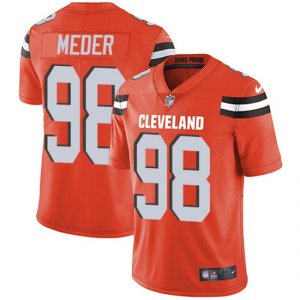 Cleveland Browns #98 Jamie Meder Orange Alternate Vapor Untouchable Limited Player NFL Jersey