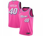 Miami Heat #40 Udonis Haslem Pink Swingman Jersey - Earned Edition