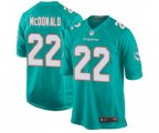 Miami Dolphins #22 T.J. McDonald Game Aqua Green Team Color Football Jersey