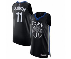 Golden State Warriors #11 Klay Thompson Authentic Black Basketball Jersey - 2019-20 City Edition