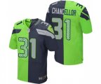 Seattle Seahawks #31 Kam Chancellor Elite Navy Green Split Fashion Football Jersey