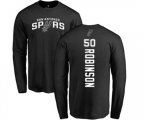 San Antonio Spurs #50 David Robinson Black Backer Long Sleeve T-Shirt