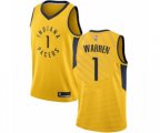 Indiana Pacers #1 T.J. Warren Authentic Gold Basketball Jersey Statement Edition