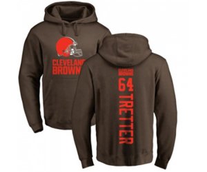 Cleveland Browns #64 JC Tretter Brown Backer Pullover Hoodie
