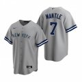 Nike New York Yankees #7 Mickey Mantle Gray Road Stitched Baseball Jersey