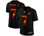 Washington Redskins #7 Dwayne Haskins Jr Black Red Orange Stripe Vapor Limited NFL Jersey