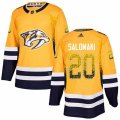 Nashville Predators #20 Miikka Salomaki Authentic Gold Drift Fashion NHL Jersey