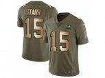 Green Bay Packers #15 Bart Starr Limited Olive Gold 2017 Salute to Service NFL Jersey