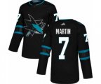 Adidas San Jose Sharks #7 Paul Martin Premier Black Alternate NHL Jersey