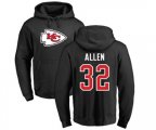Kansas City Chiefs #32 Marcus Allen Black Name & Number Logo Pullover Hoodie