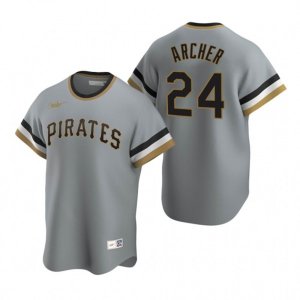 Nike Pittsburgh Pirates #24 Chris Archer Gray Cooperstown Collection Road Stitched Baseball Jersey