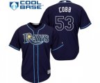 Tampa Bay Rays #53 Alex Cobb Replica Navy Blue Alternate Cool Base Baseball Jersey