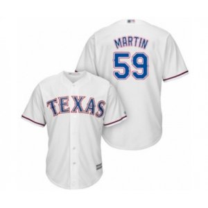 Texas Rangers #59 Brett Martin Authentic White Home Cool Base Baseball Player Jersey