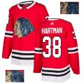 Chicago Blackhawks #38 Ryan Hartman Authentic Red Fashion Gold NHL Jersey