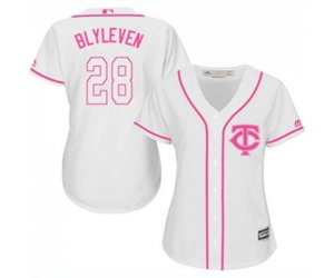 Women\'s Minnesota Twins #28 Bert Blyleven Replica White Fashion Cool Base Baseball Jersey