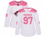 Women Arizona Coyotes #97 Jeremy Roenick Authentic White Pink Fashion Hockey Jersey