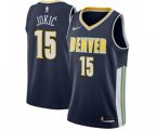 Denver Nuggets #15 Nikola Jokic Authentic Navy Blue Road Basketball Jersey - Icon Edition
