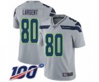 Seattle Seahawks #80 Steve Largent Grey Alternate Vapor Untouchable Limited Player 100th Season Football Jersey