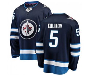 Winnipeg Jets #5 Dmitry Kulikov Fanatics Branded Navy Blue Home Breakaway NHL Jersey